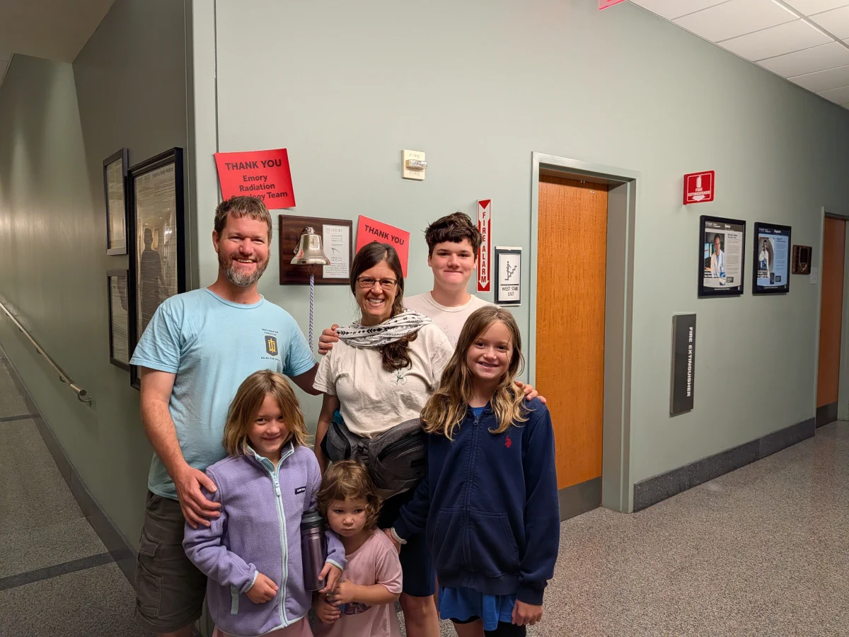 Nathan at the end of his last radiation treatment